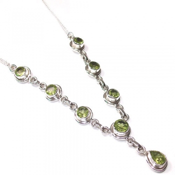 Splendid style pure silver handcrafted gemstone necklace for women